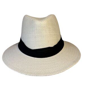 Panama Jack Solid Ribbon Fedora Hat Model PJC83-NAT White Large VGC